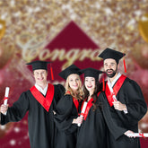 Aperturee - Gold Glitter Balloon Red Bokeh Grad Backdrop For Photo